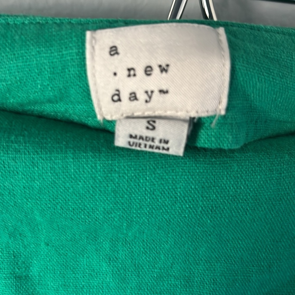 A NEW DAY Mini Linen Skirt. Green - Picture 2 of 5
